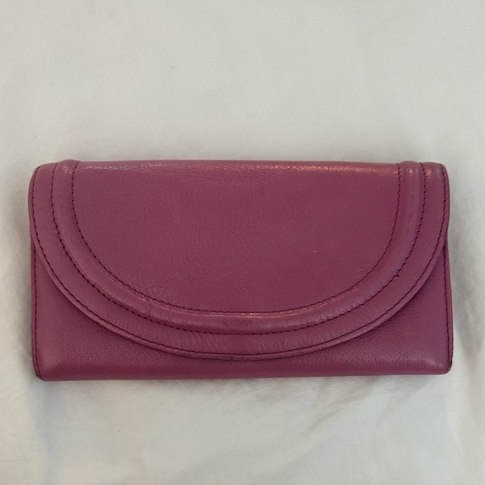 HOBO Magenta Leather Wallet
